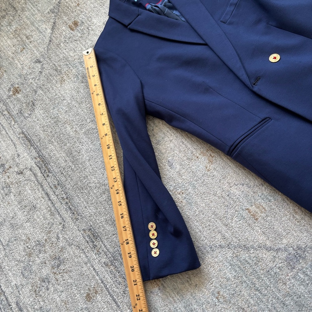 J. McLAUGHLIN Navy Jacket W/ Gold Buttons Career Sophisticated Modern Chic 8 - Picture 7 of 8